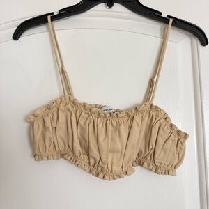WeWoreWhat Cream Ruffled Top